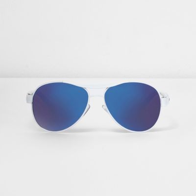 Boys white purple lens aviator sunglasses